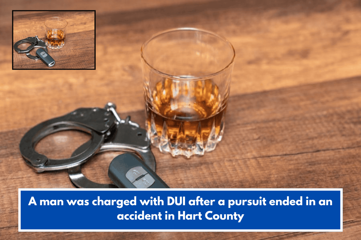 A man was charged with DUI after a pursuit ended in an accident in Hart County