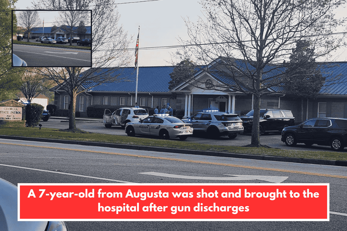 A 7-year-old from Augusta was shot and brought to the hospital after gun discharges
