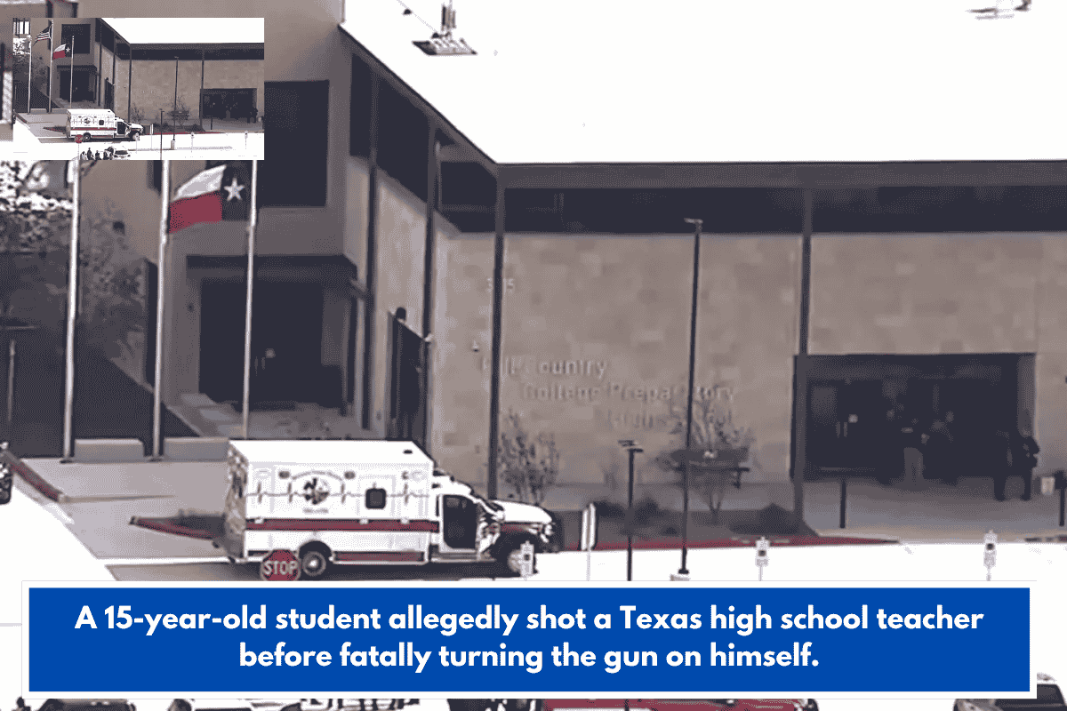 A 15-year-old student allegedly shot a Texas high school teacher before fatally turning the gun on himself.