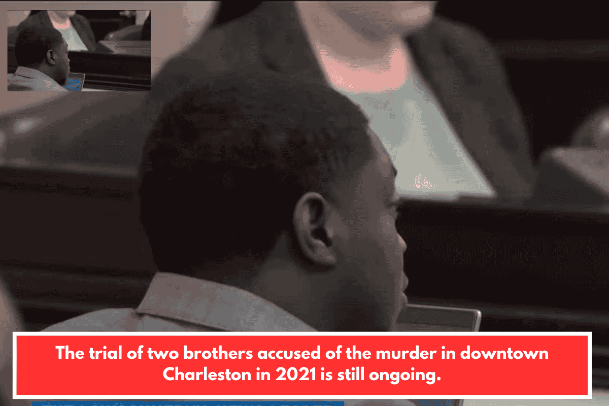 The trial of two brothers accused of the murder in downtown Charleston in 2021 is still ongoing.