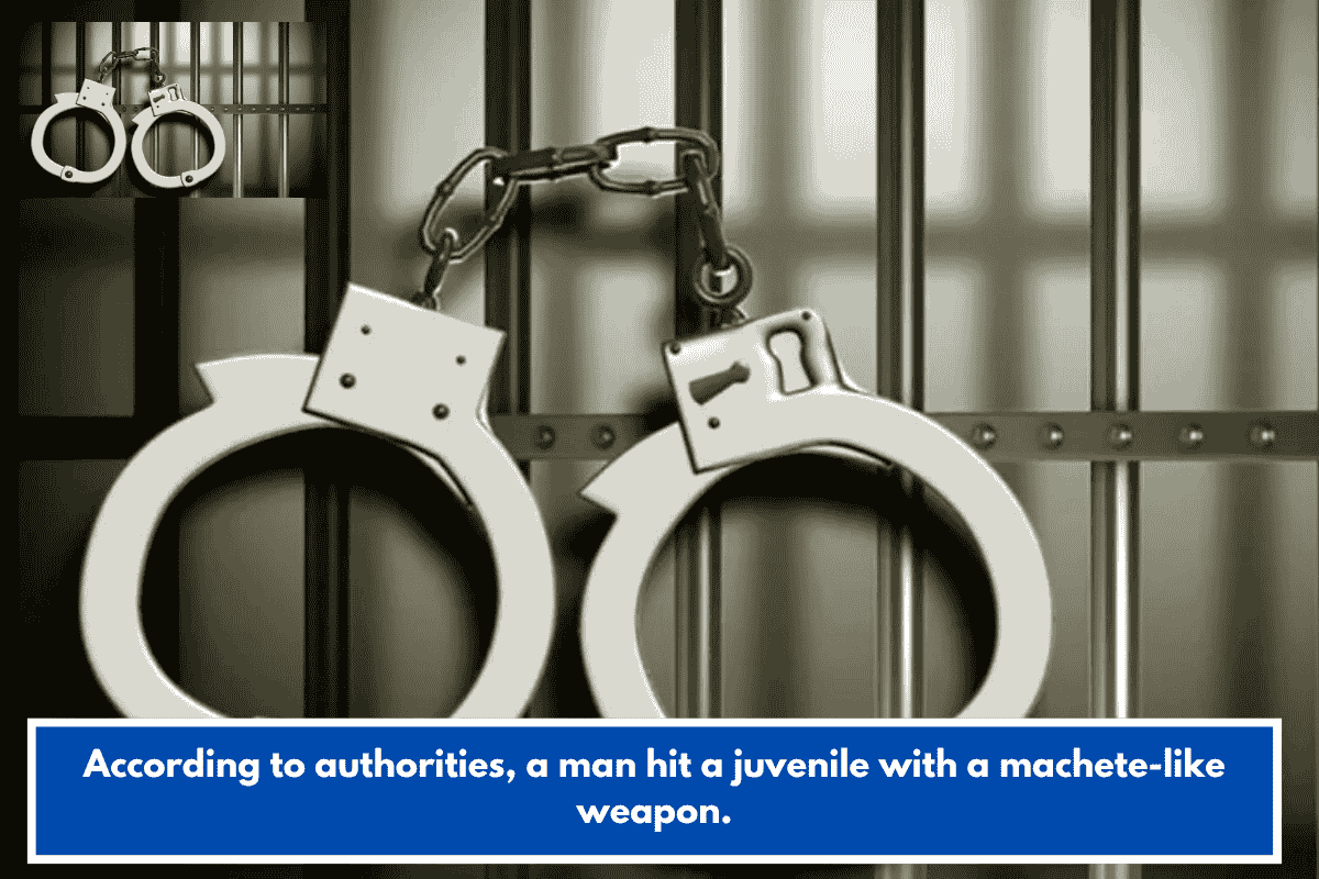 According to authorities, a man hit a juvenile with a machete-like weapon.