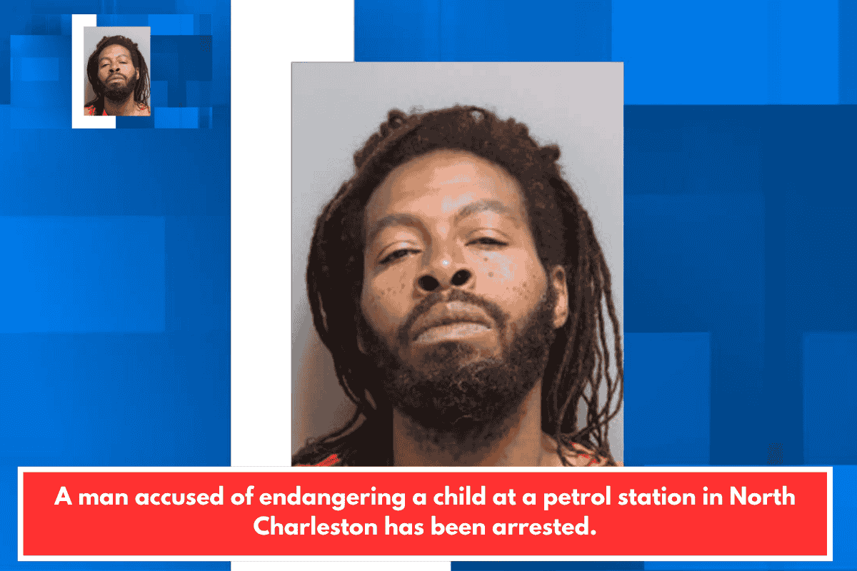 A man accused of endangering a child at a petrol station in North Charleston has been arrested.