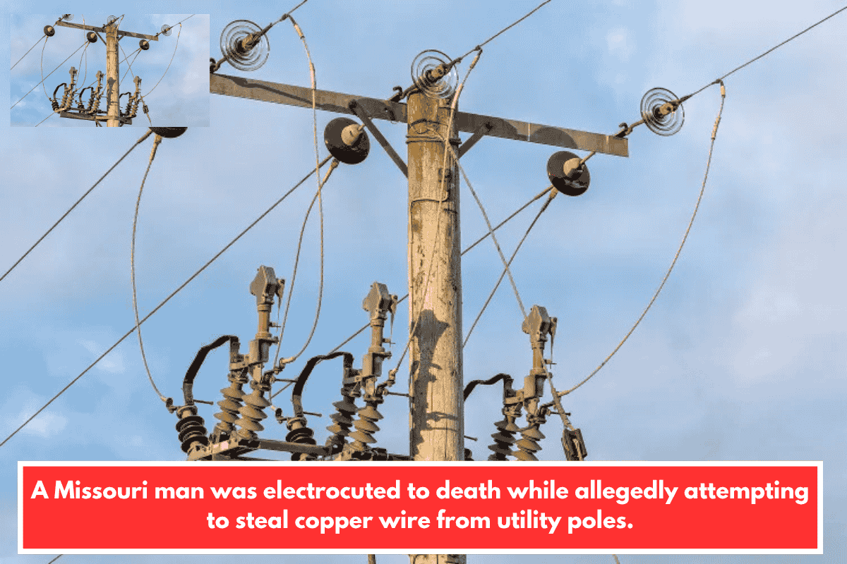 A Missouri man was electrocuted to death while allegedly attempting to steal copper wire from utility poles.