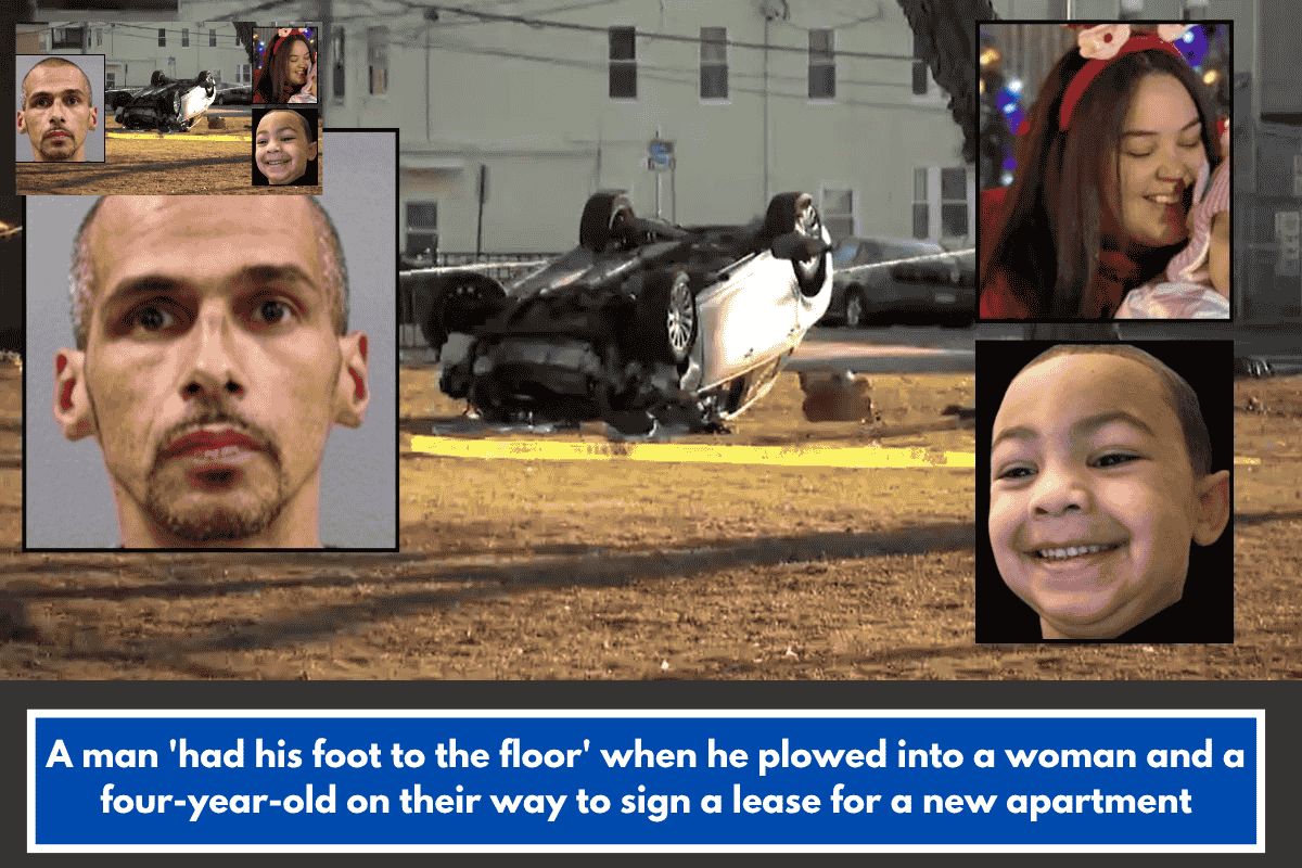 A man 'had his foot to the floor' when he plowed into a woman and a four-year-old on their way to sign a lease for a new apartment