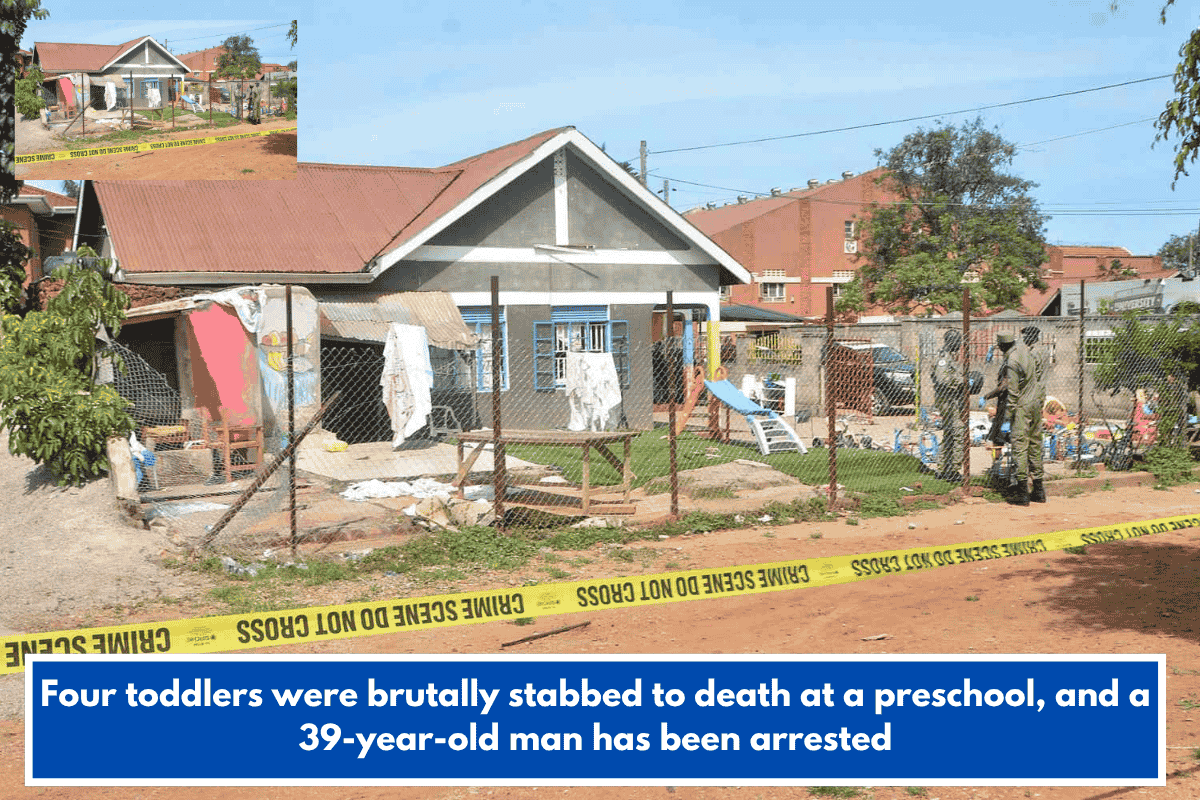 Four toddlers were brutally stabbed to death at a preschool, and a 39-year-old man has been arrested