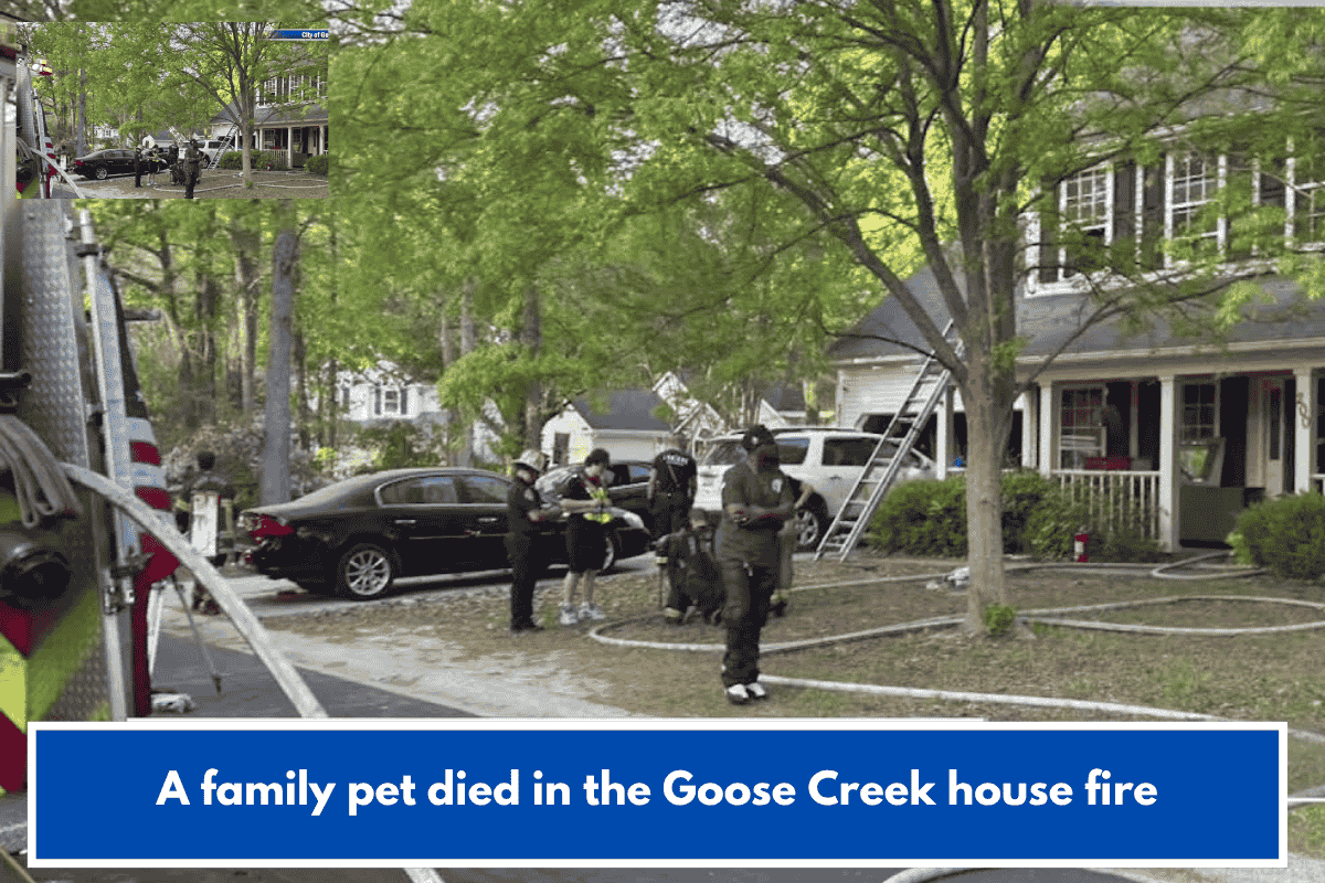 A family pet died in the Goose Creek house fire