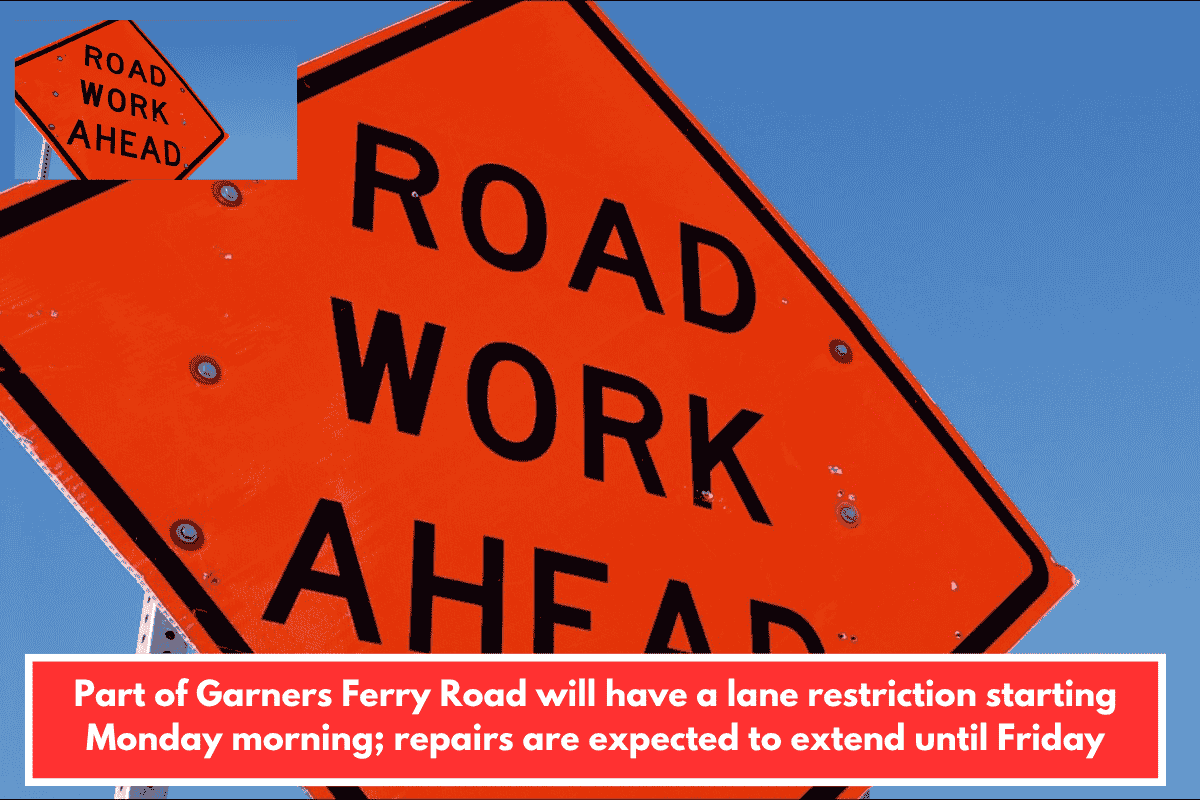 Part of Garners Ferry Road will have a lane restriction starting Monday morning; repairs are expected to extend until Friday