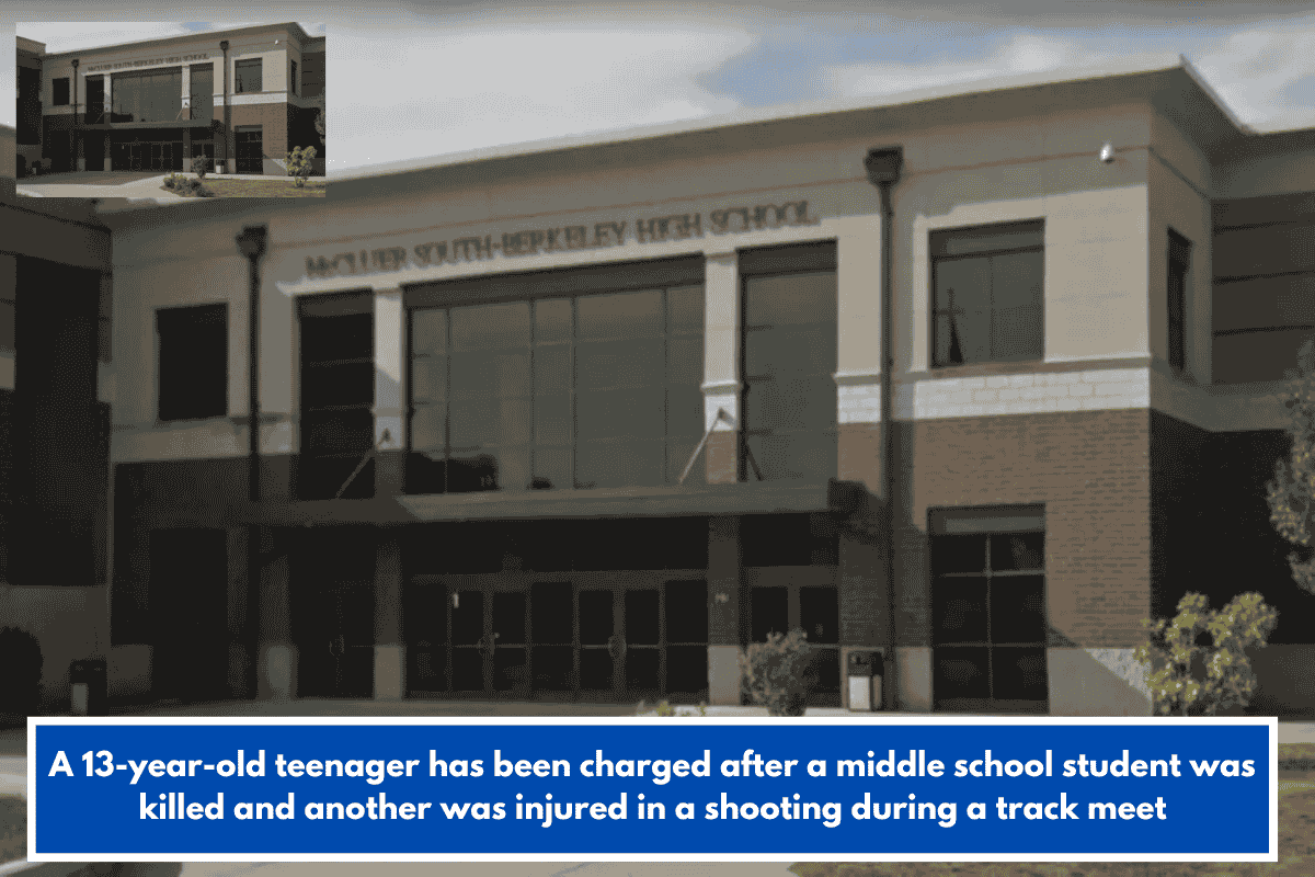 A 13-year-old teenager has been charged after a middle school student was killed and another was injured in a shooting during a track meet