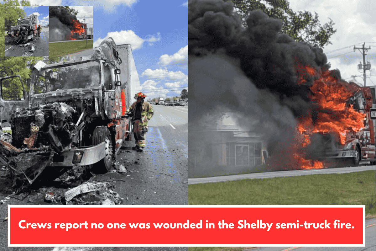 Crews report no one was wounded in the Shelby semi-truck fire.