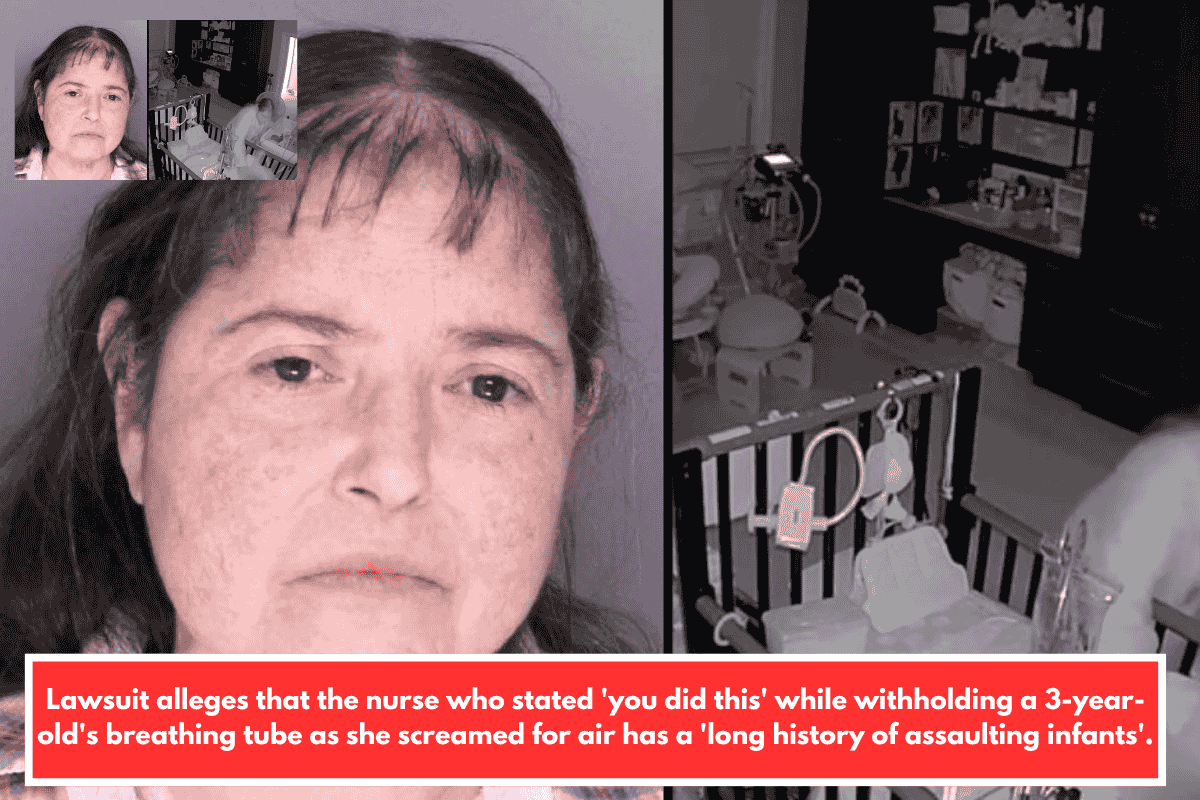 Lawsuit alleges that the nurse who stated 'you did this' while withholding a 3-year-old's breathing tube as she screamed for air has a 'long history of assaulting infants'.