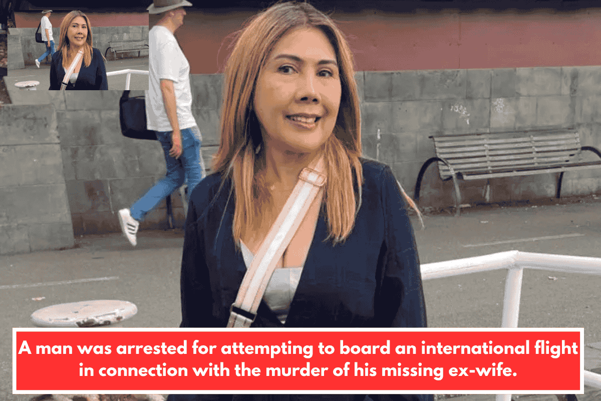 A man was arrested for attempting to board an international flight in connection with the murder of his missing ex-wife.