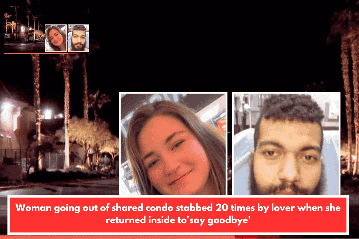 Woman going out of shared condo stabbed 20 times by lover when she returned inside to'say goodbye'