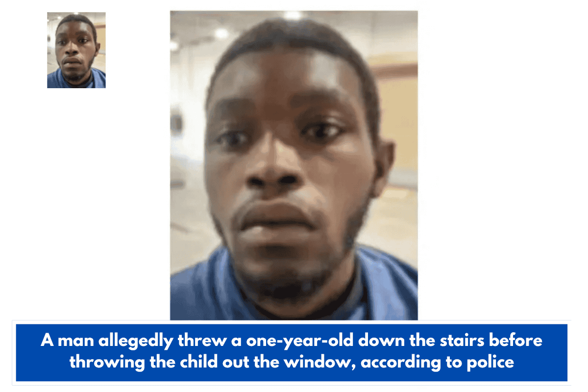 A man allegedly threw a one-year-old down the stairs before throwing the child out the window, according to police
