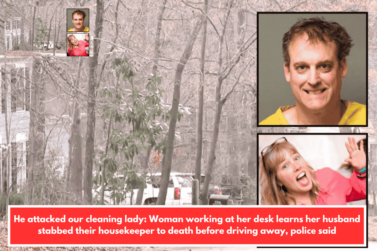 He attacked our cleaning lady: Woman working at her desk learns her husband stabbed their housekeeper to death before driving away, police said