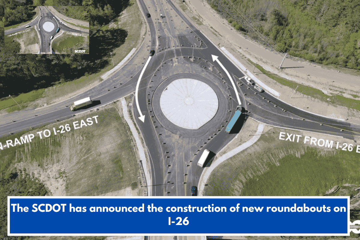 The SCDOT has announced the construction of new roundabouts on I-26