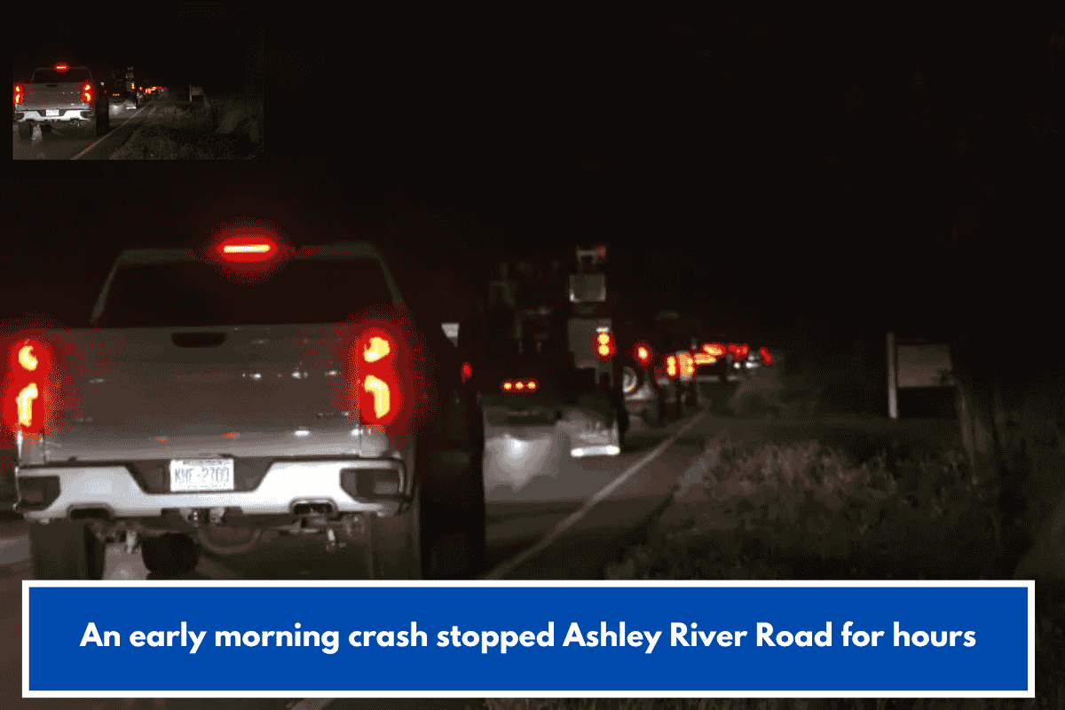 An early morning crash stopped Ashley River Road for hours