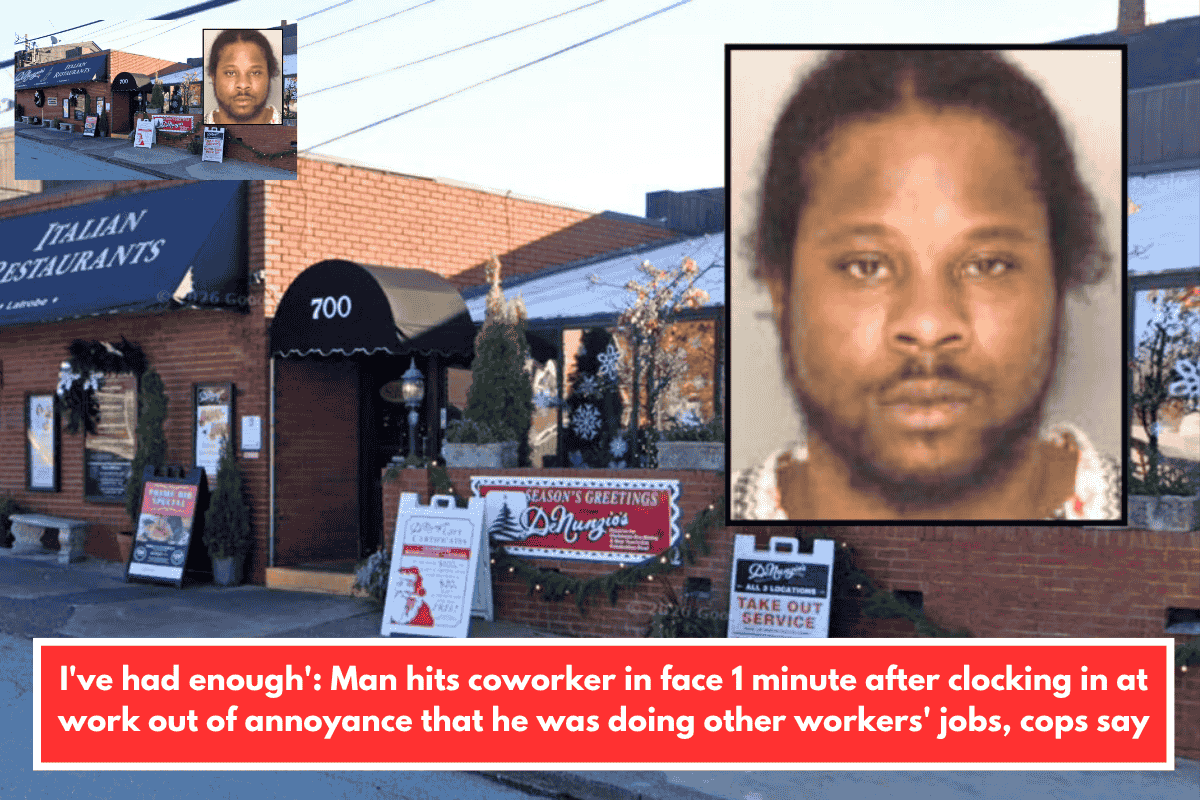 I've had enough': Man hits coworker in face 1 minute after clocking in at work out of annoyance that he was doing other workers' jobs, cops say
