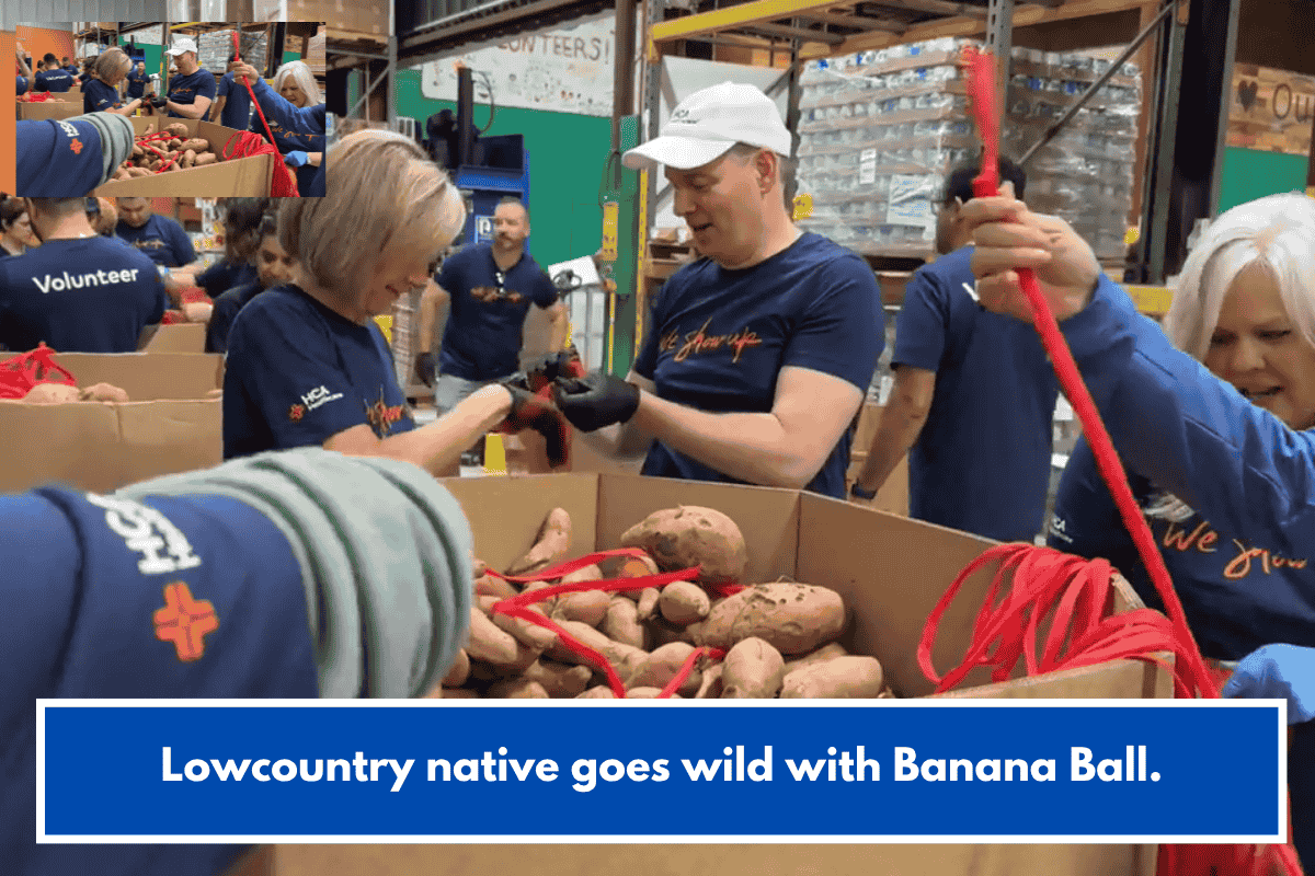 HCA Healthcare volunteers pack almost 10,000 pounds of food for Lowcountry families in need.
