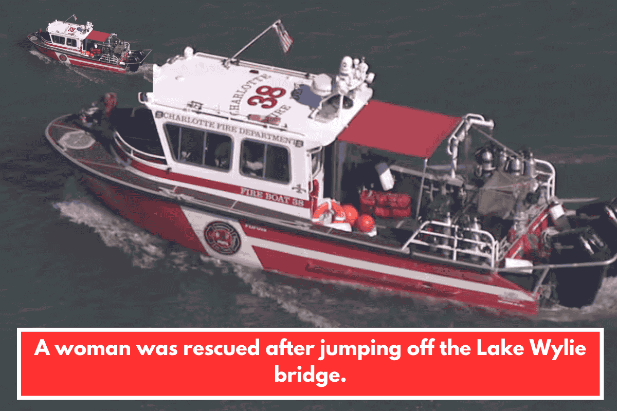 A woman was rescued after jumping off the Lake Wylie bridge.