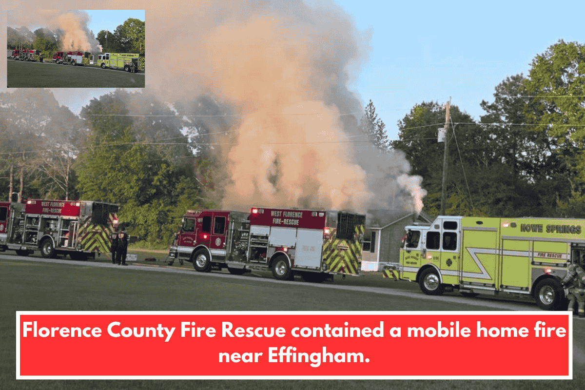 Florence County Fire Rescue contained a mobile home fire near Effingham.