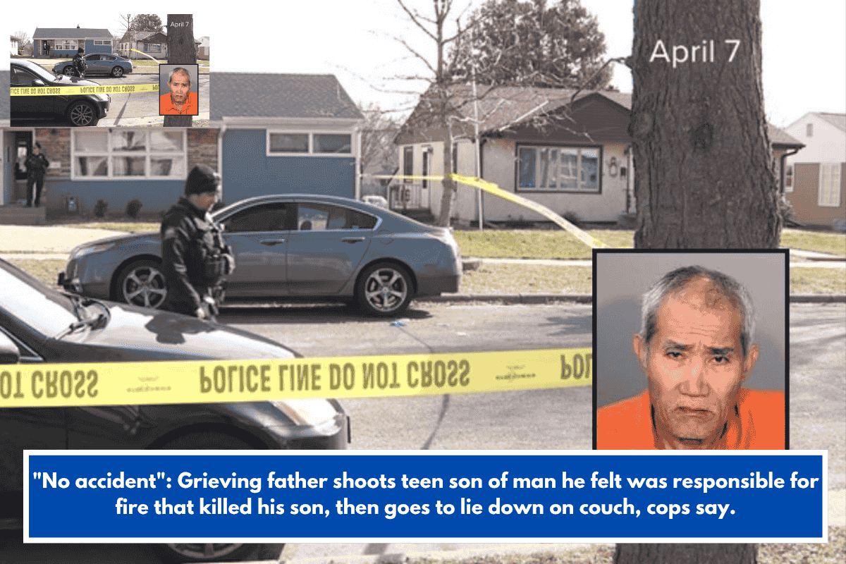 "No accident": Grieving father shoots teen son of man he felt was responsible for fire that killed his son, then goes to lie down on couch, cops say.