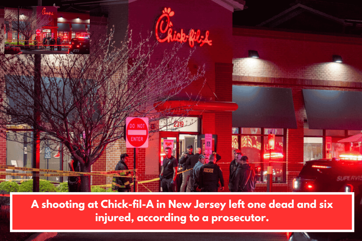 A shooting at Chick-fil-A in New Jersey left one dead and six injured, according to a prosecutor.