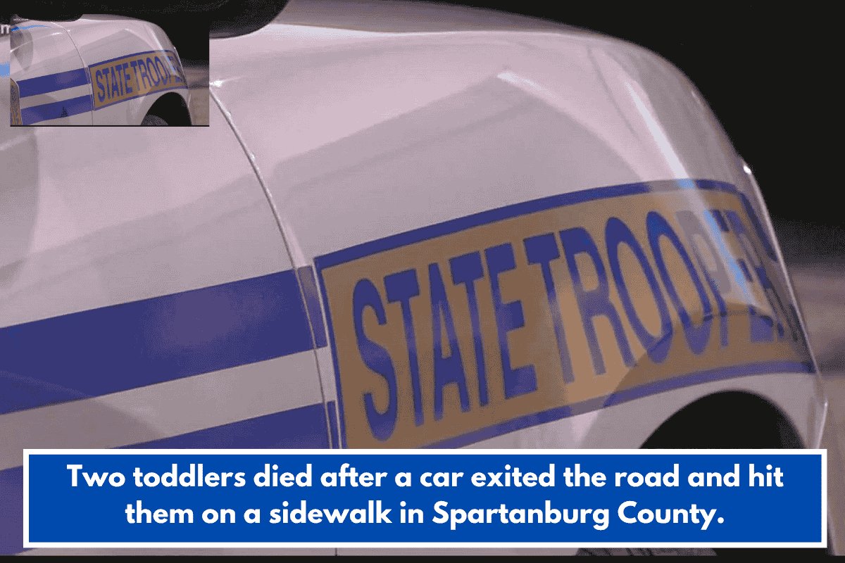 Two toddlers died after a car exited the road and hit them on a sidewalk in Spartanburg County.