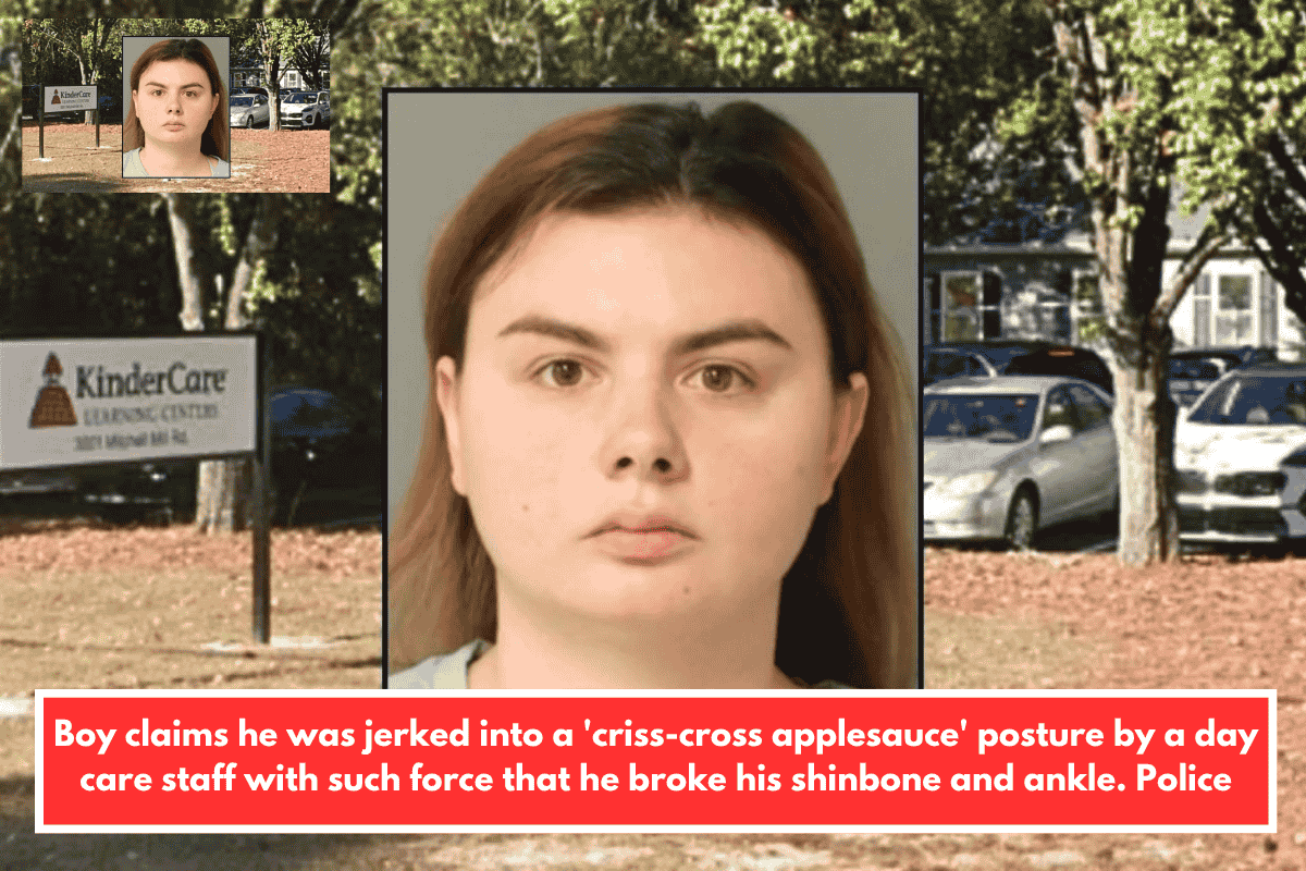 Boy claims he was jerked into a 'criss-cross applesauce' posture by a day care staff with such force that he broke his shinbone and ankle. Police