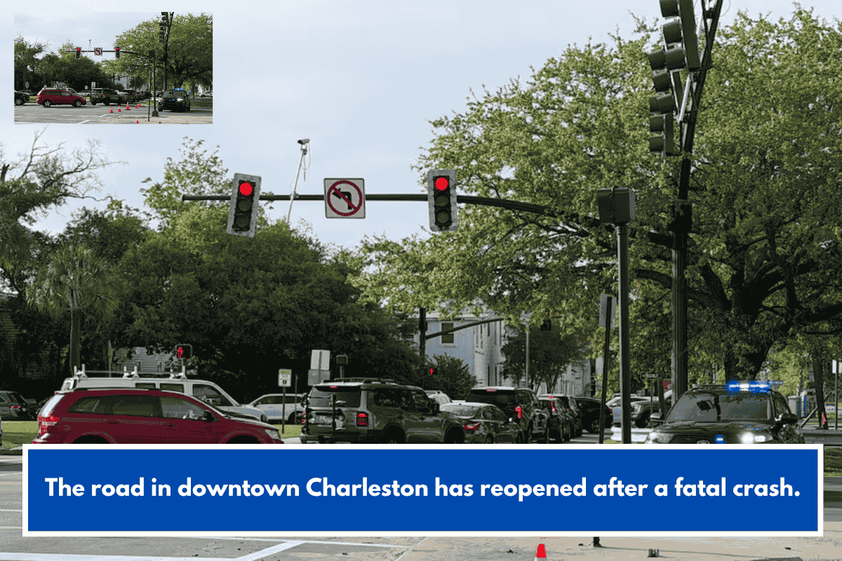 The road in downtown Charleston has reopened after a fatal crash.