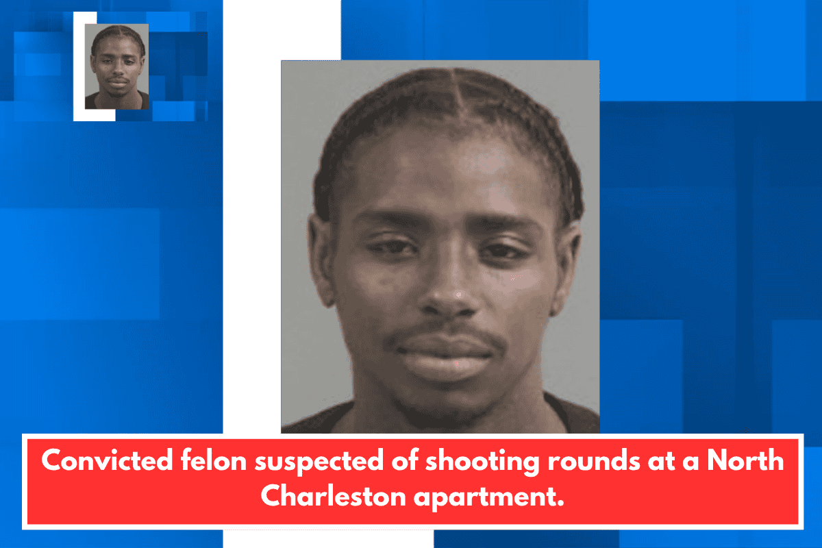 Convicted felon suspected of shooting rounds at a North Charleston apartment.