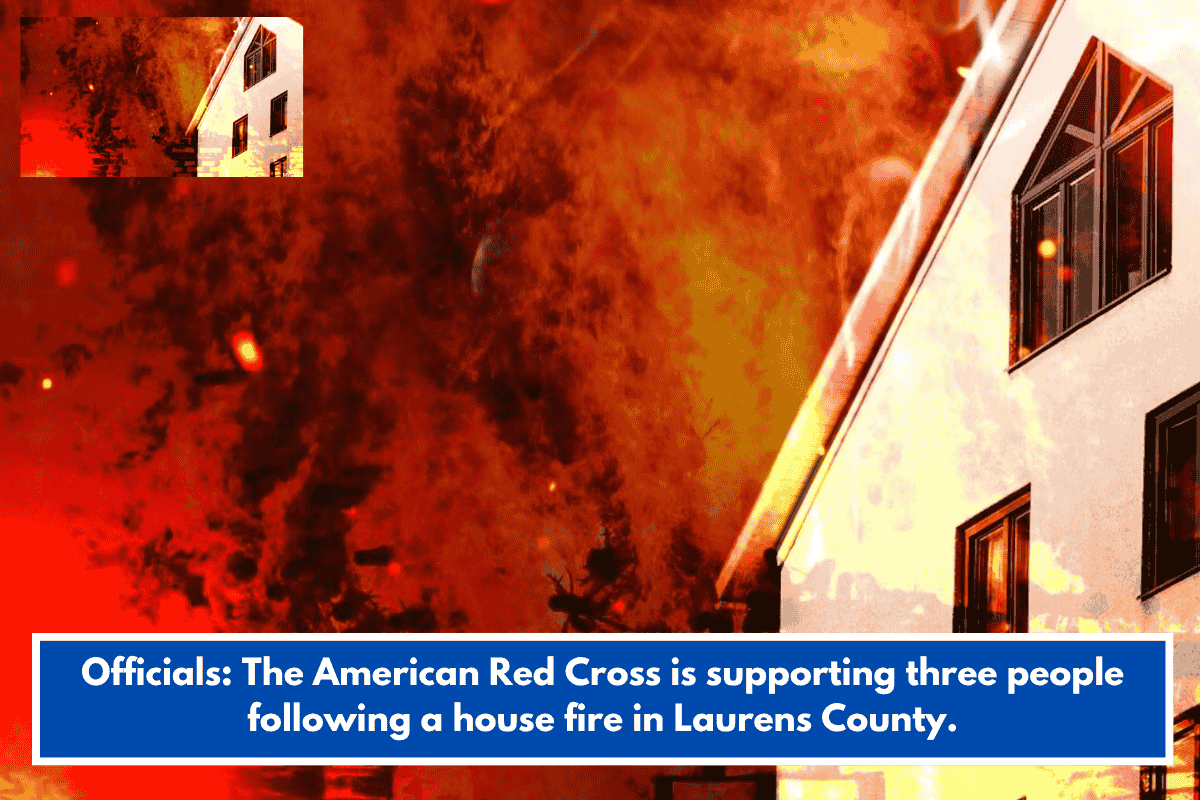 Officials: The American Red Cross is supporting three people following a house fire in Laurens County.