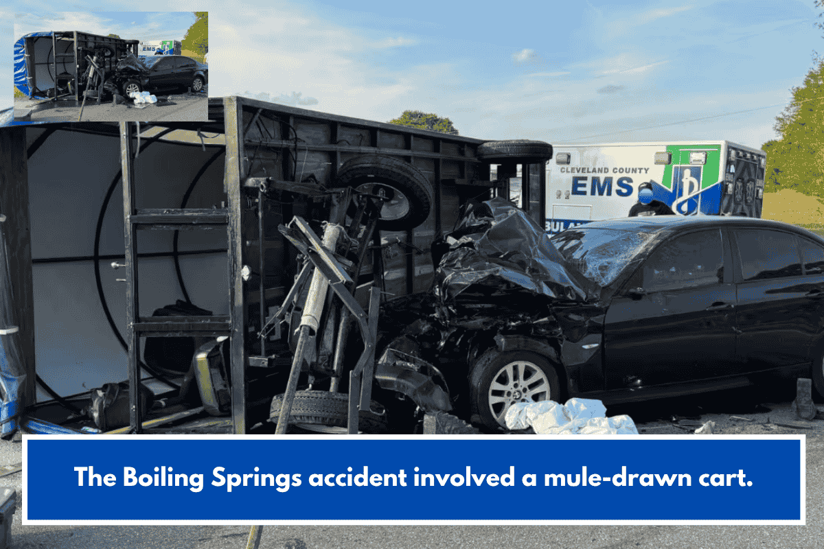 The Boiling Springs accident involved a mule-drawn cart.