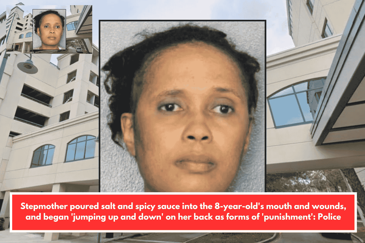 Stepmother poured salt and spicy sauce into the 8-year-old's mouth and wounds, and began 'jumping up and down' on her back as forms of 'punishment': Police