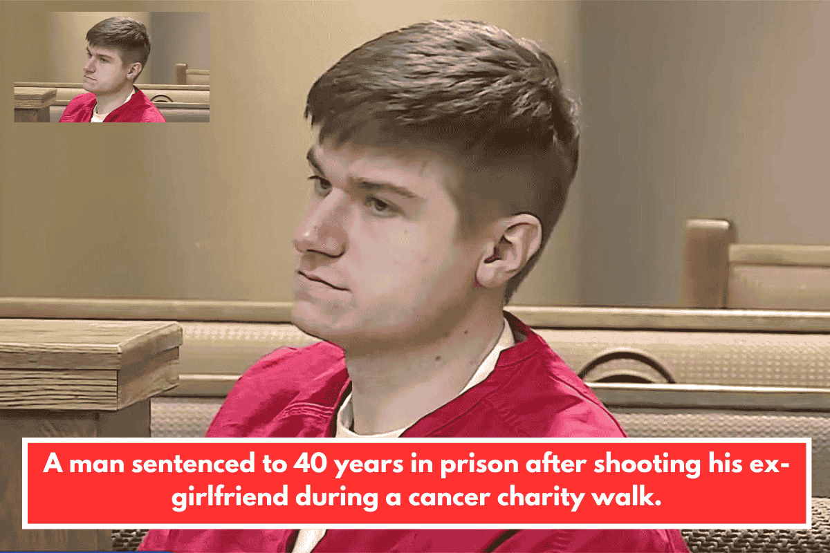 A man sentenced to 40 years in prison after shooting his ex-girlfriend during a cancer charity walk.