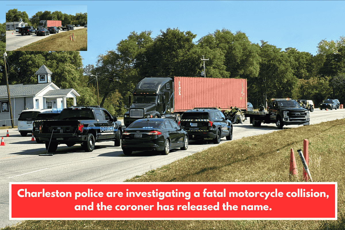 Charleston police are investigating a fatal motorcycle collision, and the coroner has released the name.