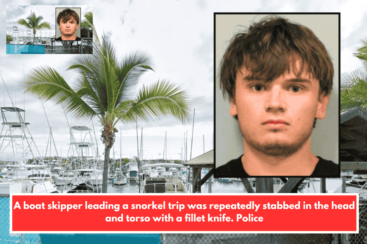 A boat skipper leading a snorkel trip was repeatedly stabbed in the head and torso with a fillet knife. Police