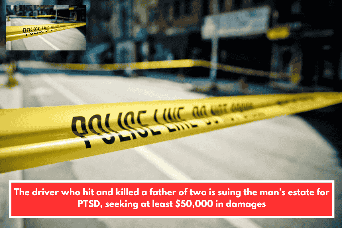 The driver who hit and killed a father of two is suing the man's estate for PTSD, seeking at least $50,000 in damages