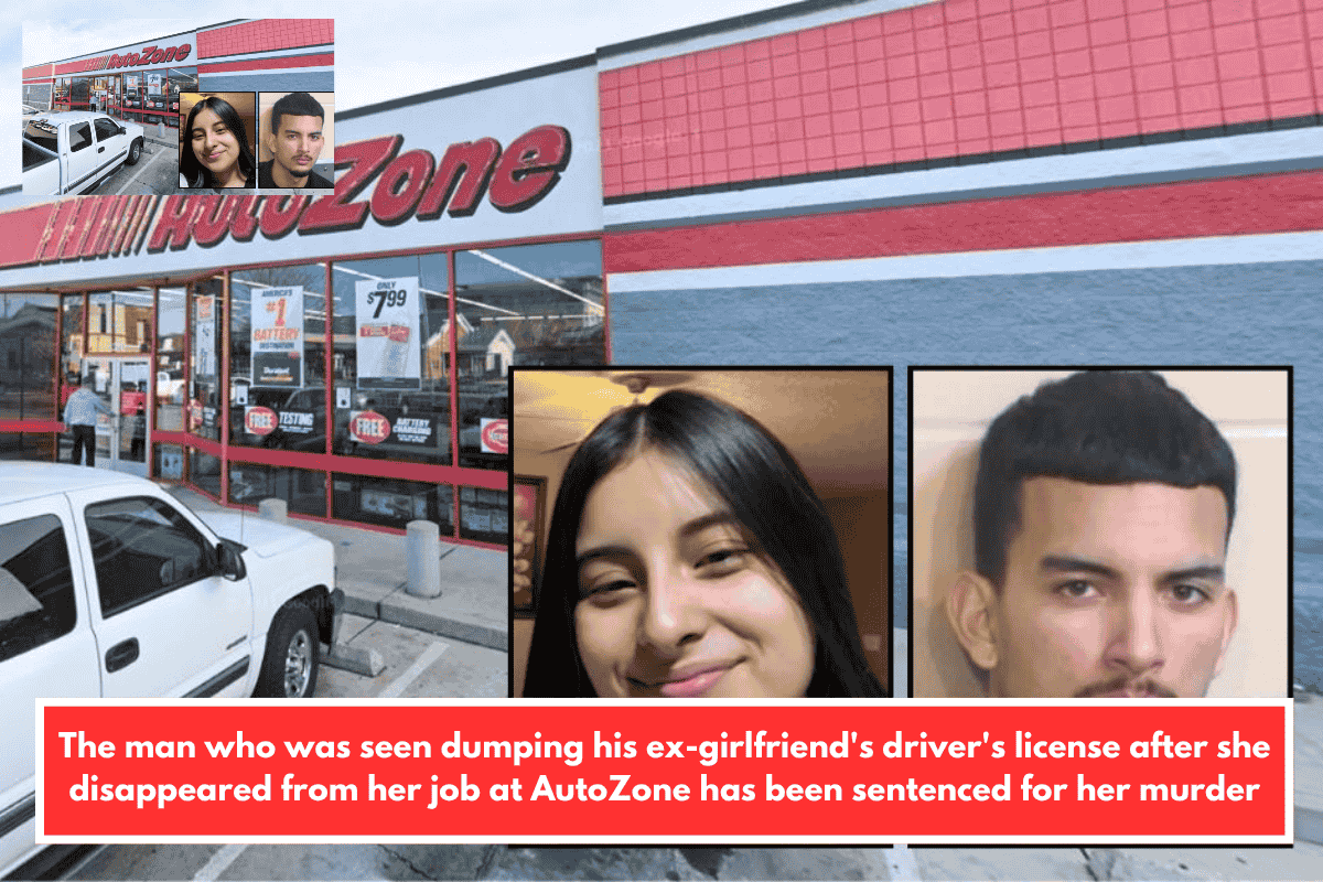 The man who was seen dumping his ex-girlfriend's driver's license after she disappeared from her job at AutoZone has been sentenced for her murder