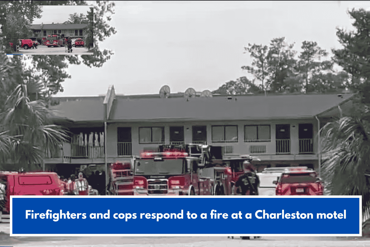 Firefighters and cops respond to a fire at a Charleston motel