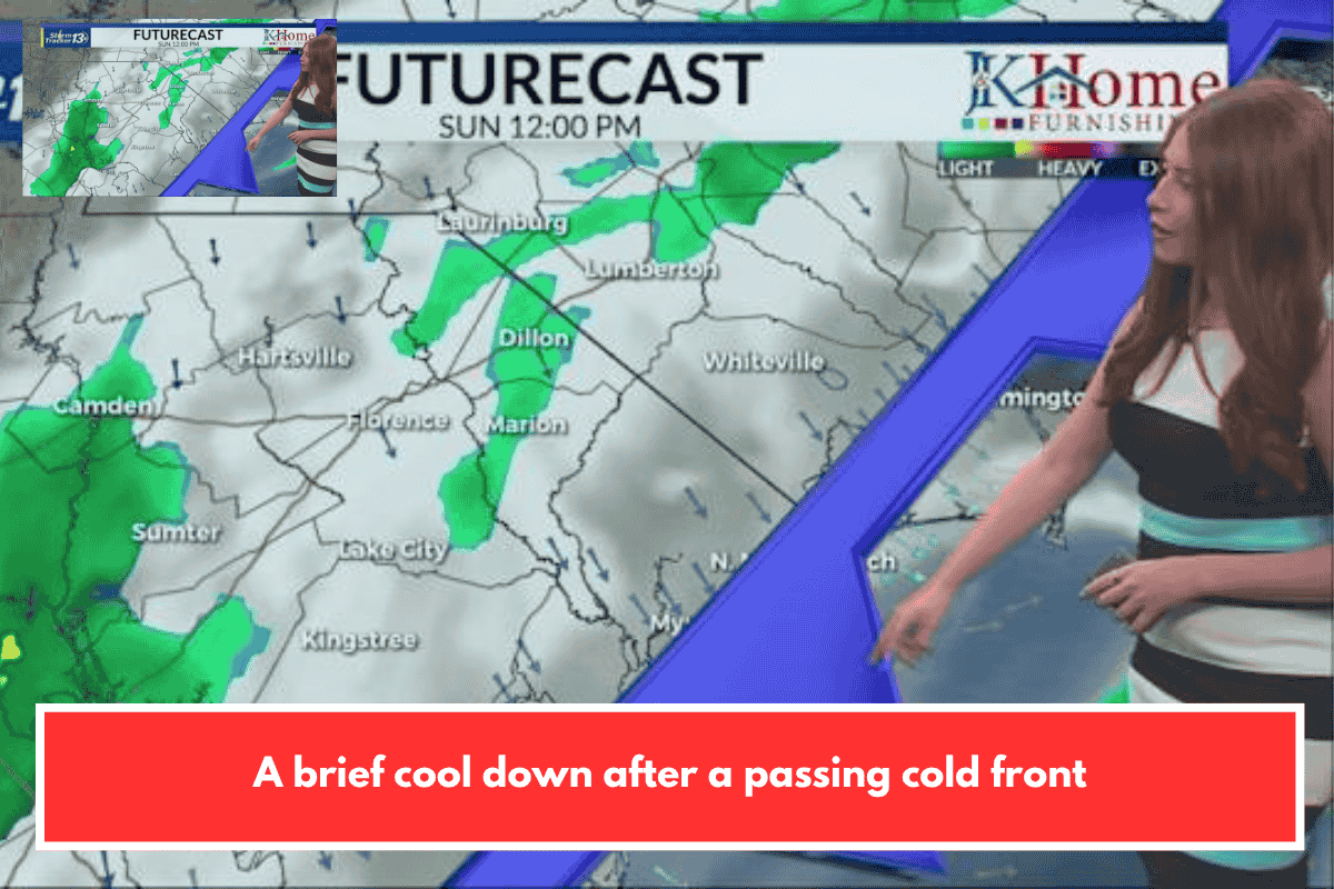 A brief cool down after a passing cold front