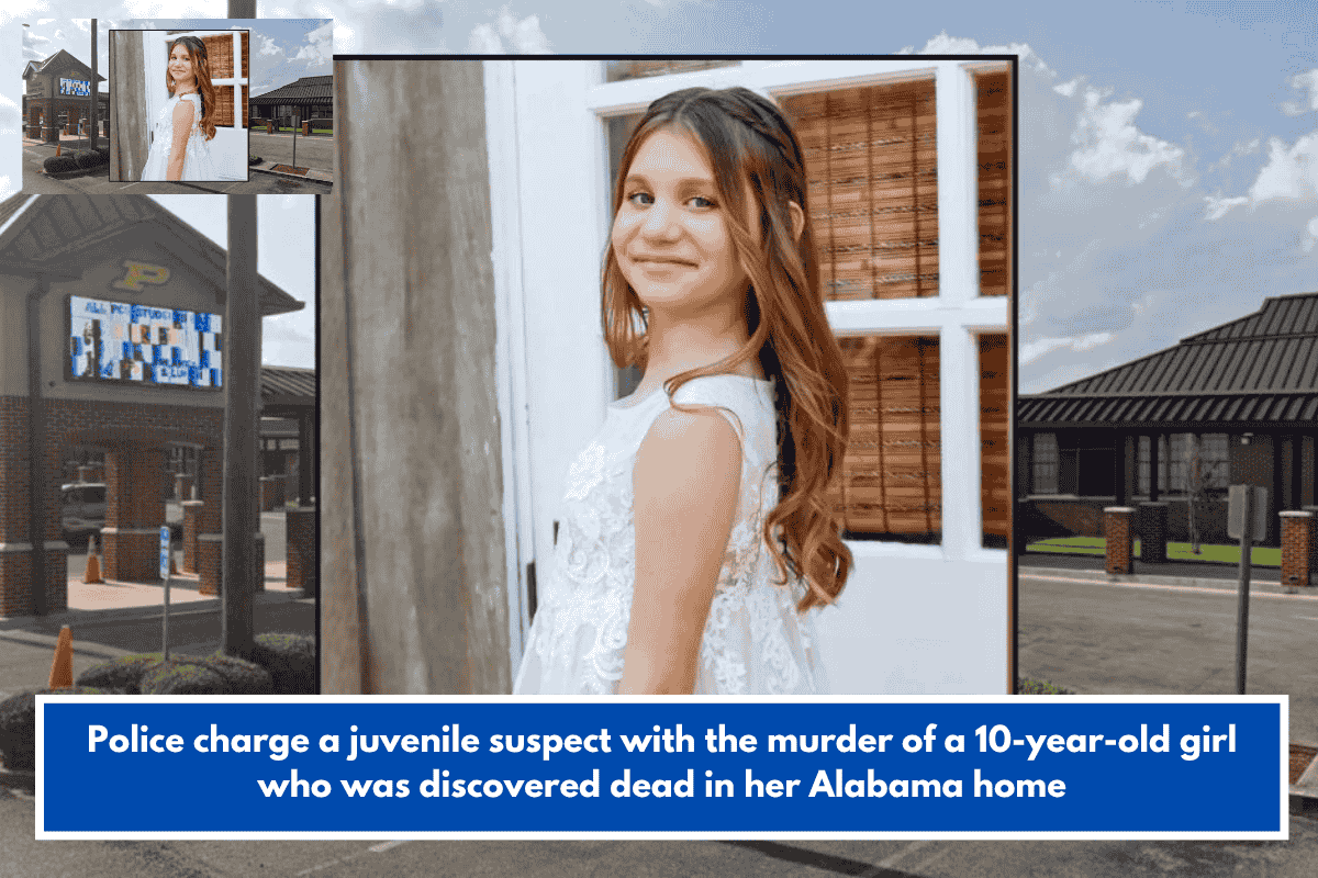Police charge a juvenile suspect with the murder of a 10-year-old girl who was discovered dead in her Alabama home
