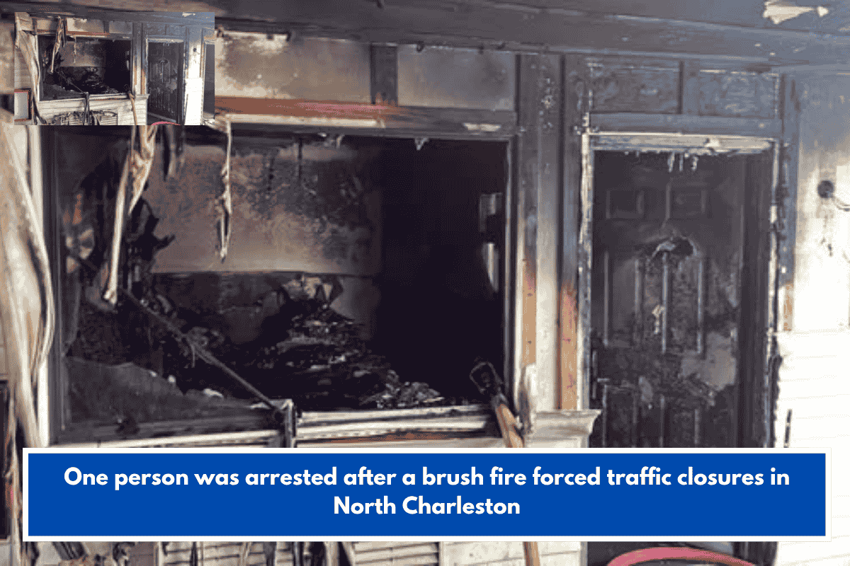 One person was arrested after a brush fire forced traffic closures in North Charleston