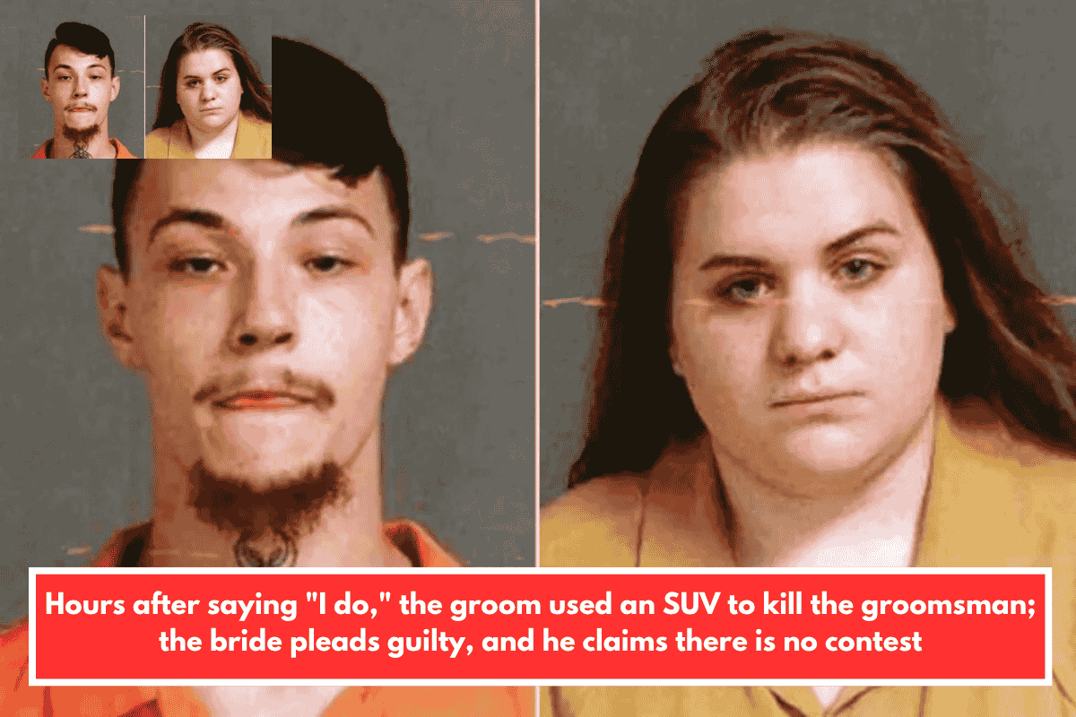 Hours after saying "I do," the groom used an SUV to kill the groomsman; the bride pleads guilty, and he claims there is no contest