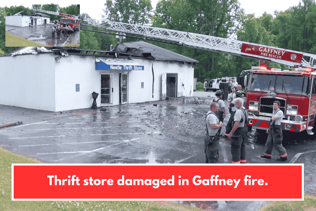 Thrift store damaged in Gaffney fire.