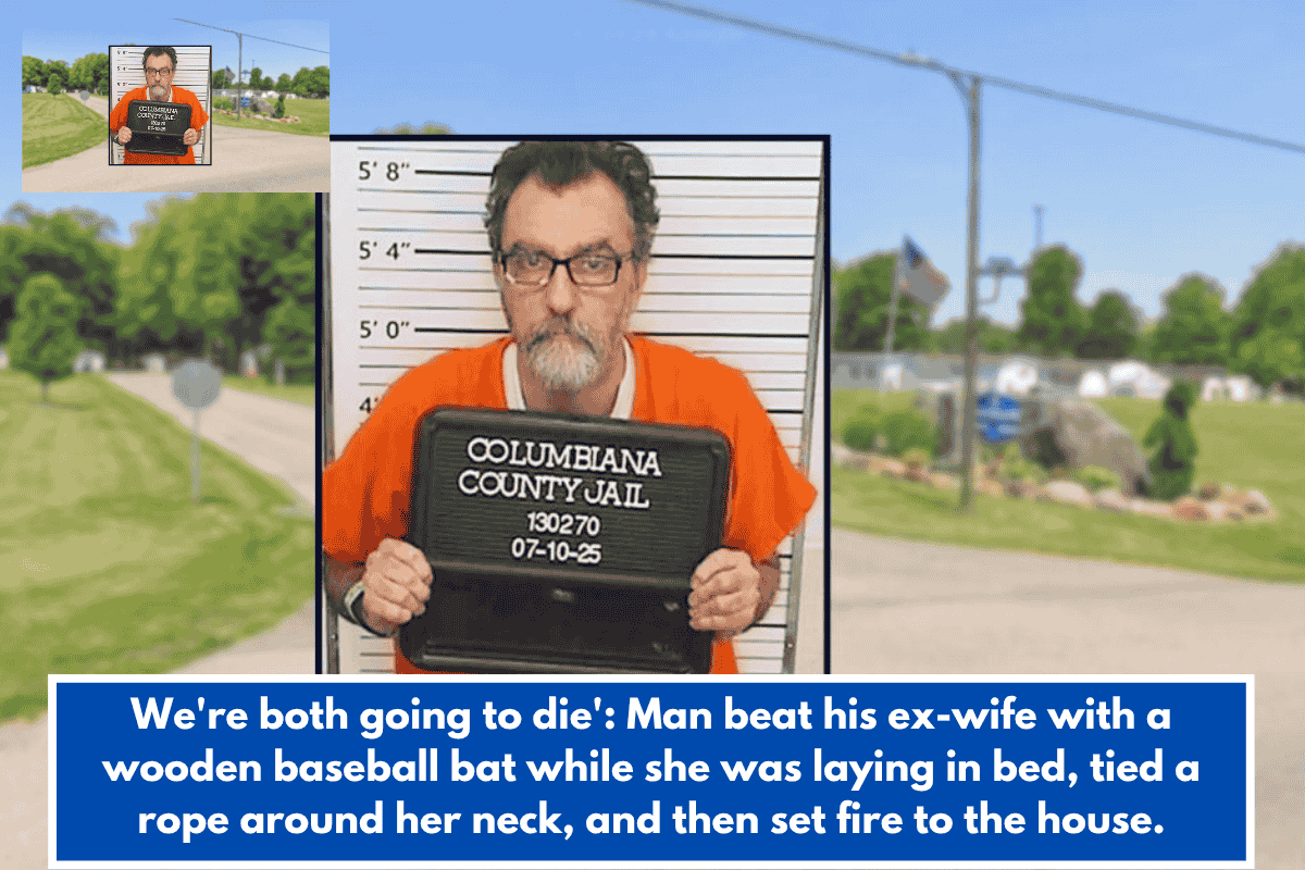 We're both going to die': Man beat his ex-wife with a wooden baseball bat while she was laying in bed, tied a rope around her neck, and then set fire to the house.
