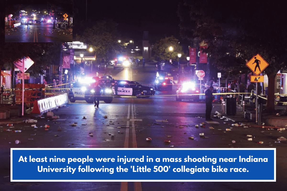 At least nine people were injured in a mass shooting near Indiana University following the 'Little 500' collegiate bike race.