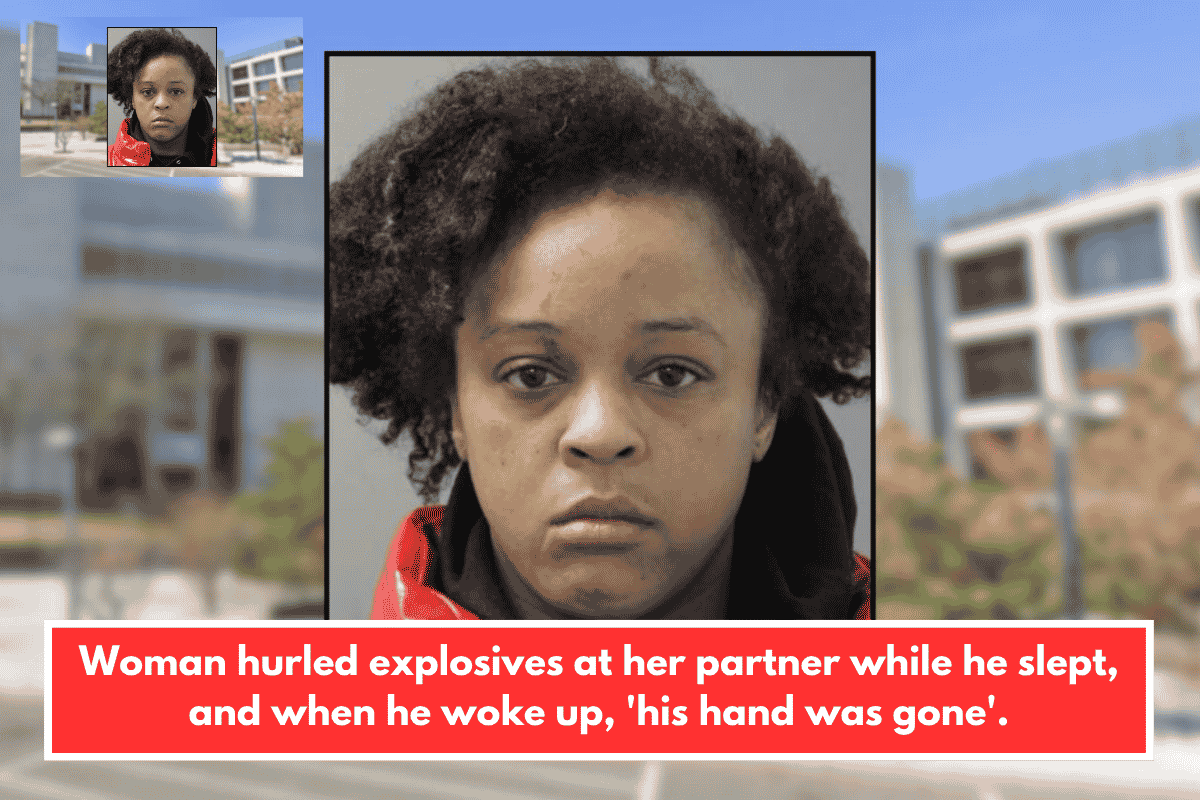 Woman hurled explosives at her partner while he slept, and when he woke up, 'his hand was gone'.