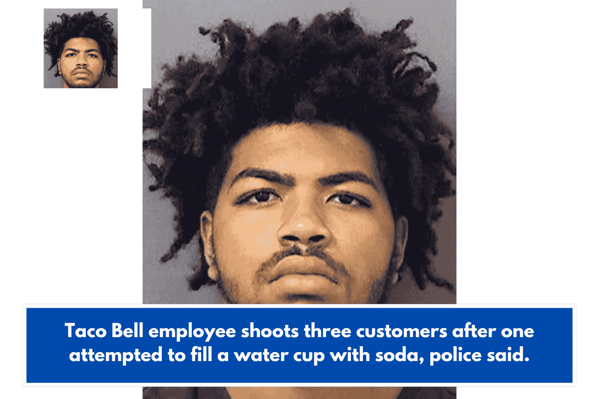 Taco Bell employee shoots three customers after one attempted to fill a water cup with soda, police said.