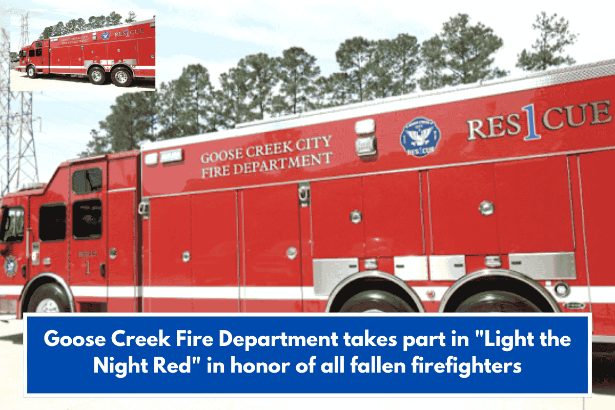 Goose Creek Fire Department takes part in "Light the Night Red" in honor of all fallen firefighters