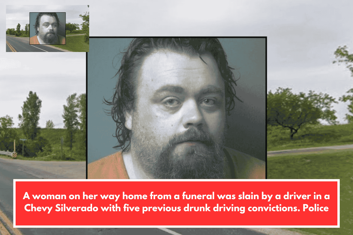 A woman on her way home from a funeral was slain by a driver in a Chevy Silverado with five previous drunk driving convictions. Police